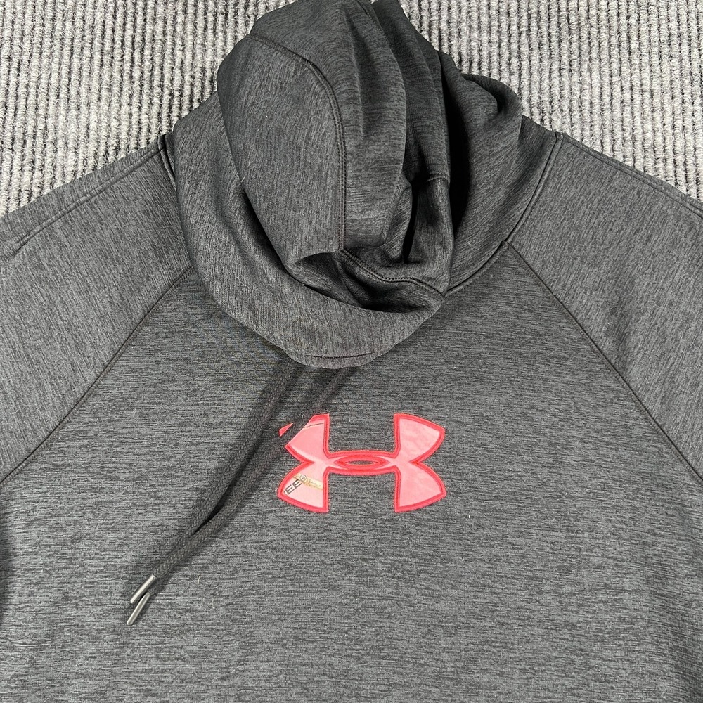 Under Armour Hoodie Sweatshirt Womens Large‎ Black Pink Long Sleeve Cold Gear